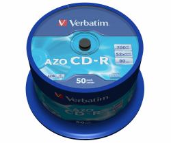 VERBATIM CD-R AZO 700MB 52X CRYSTAL SURFACE 50 PK SPINDLE