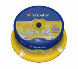 Verbatim DVD+RW Matt Silver 4,7 GB 25 τεμάχια 