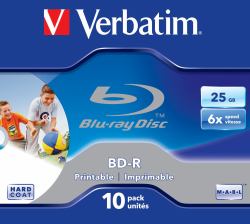 Verbatim BD-R SL 25GB 6x Printable 10 Pack Jewel Case 10 τεμάχια 