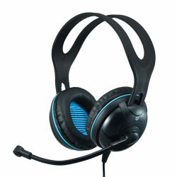 Andrea Communications EDU-455 Ακουστικά Καλωδιωμένος [Ενσύρματος] Head-band Γραφείο/Τηλεφωνικό κέντρο USB Τύπου-A Μαύρος [Μαύρο], Μπλε 