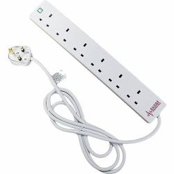cablenet CNL 6W UK 13A SURGE PROTECT Wh 5M Lead