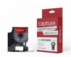 Capture CA-S0720530 ταινία κατασκευής ετικετών Μαύρο σε λευκό[άσπρο] D1 
