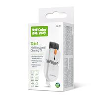 ColorWay CW-1111 10-in-1 Electronics Cleaning Kit Designed For Safely Cleaning Headphones, Πληκτρολόγιοs, Screens and Cameras. Includes A Retractable Brush, Flocked Sponge, Microfiber Wipes, Screen Cleaner Spray, Key Remover, In A Compact Case Featuring A Pho - Έκδοση UK