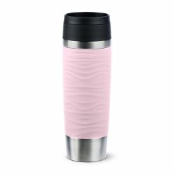 EMSA Travel Mug Waves Grande 500 ml Ροζ, Ανοξείδωτο ατσάλι 