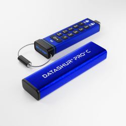 iStorage datAshur PRO+C μονάδα USB flash 128 GB USB Type-C 3.2 Gen 1 [3.1 Gen 1] Μπλε 