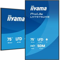 iiyama LH7575UHS-B2AG οθόνη σηματοδότησης Επίπεδη οθόνη ψηφιακής σήμανσης 190,5 cm [75"] LCD Wi-Fi 500 cd/m² 4K Ultra HD Μαύρος [Μαύρο] Ενσωματωμένος επεξεργαστής Android 11 24/7 