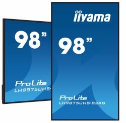 iiyama LH9875UHS-B2AG οθόνη σηματοδότησης Επίπεδη οθόνη ψηφιακής σήμανσης 2,48 m [97.5"] LED Wi-Fi 500 cd/m² 4K Ultra HD Μαύρος [Μαύρο] Ενσωματωμένος επεξεργαστής Android 11 24/7 