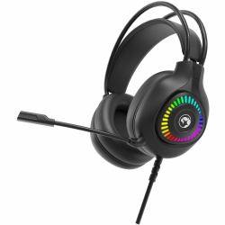 Marvo H8325 Akari 40 USB 2.0 Wired Gaming RGB Headset [Black] Ακουστικά Καλωδιωμένος [Ενσύρματος] Head-band Παιχνίδι Μαύρος [Μαύρο] 