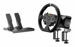 Moza Racing RS074 χειριστήριο παιχνιδιών Μαύρος [Μαύρο] Bluetooth/USB Τιμόνι + Πεντάλ Ψηφιακός PC 