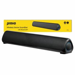 PREVO MS03 Wireless Stereo Soundbar with Bluetooth, USB & SD, Space-Saving Wireless Speaker for TV, Home Entertainment System, PC, Mobile Device & Gaming Consoles Μαύρος [Μαύρο] Ασύρματος 