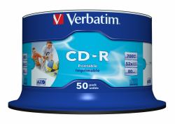 Verbatim CD-R AZO Wide Inkjet Printable no ID 700 MB 52x 50 τεμάχια (Verbatim CD-R AZO 700Mb 52 Wide Printable NO-Id Surface 50PK)