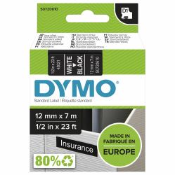 DYMO D1 Standard - White on Black - 12mm ταινία κατασκευής ετικετών Λε�...