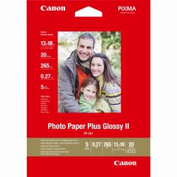 Canon PP-201 Glossy II Photo Paper Plus 5x7" - 20 Sheets (CANON PP-201 5X7 20SH PHOTO PAPER)
