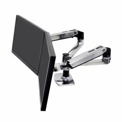 Ergotron LX Series 45-245-026 βάση & στήριγμα οθόνης 68,6 cm [27"] Γραφείο Άργυρος (LX DUAL SIDE BY SIDE ARM POLISH - 27IN 18.1KG LIFT33 MIS-D 10Y WA)