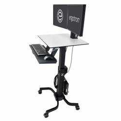 Ergotron WorkFit-C, Dual Sit-Stand Μαύρος [Μαύρο], Γκρι Επίπεδη οθόνη Καλάθι πολυμέσων (WORKFIT-C DUAL - BLACK)