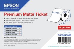 Epson Premium, 80mm x 50m, 107 g/m² (1ROLL PREMIUM MATTE TICKET ROLL - 80MM X 50M MINORDERQTY: 18)