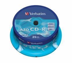 Verbatim CD-R AZO Crystal 700 MB 52x 25 τεμάχια (VERBATIM CD-R AZO 700MB 52X CRYSTAL SURFACE 25 PK SPINDLE)