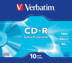 Verbatim CD-R Extra Protection 700 MB 52x 10 τεμάχια (CDR DATALIFE 48X 700 MB P - SLIM TRAY CART. 10 PACK EX/PRO - Warranty: 36M)