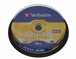 Verbatim DVD+RW Matt Silver 4,7 GB 10 τεμάχια (VERBATIM DVD+RW SERL 4.7GB 4X MATT SILVER SURFACE 10 PK SPIN)