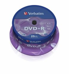 Verbatim DVD+R Matt Silver 4,7 GB 25 τεμάχια (VERBATIM DVD+R AZO 4.7GB 16X MATT SILVER SURFACE 25 PK SPIND)