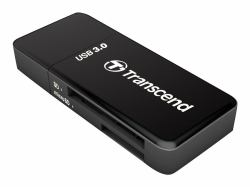 Transcend RDF5 συσκευή ανάγνωσης καρτών USB 3.2 Gen 1 [3.1 Gen 1] Type-A Μαύρος [Μαύρο] (CARDREADER RDF5 USB3.0 BLACK - IN)