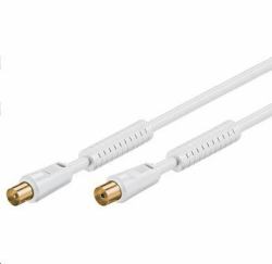 Microconnect COAX010WHQ coaxial cable 10 m White (Coax M-F 10m White 75 Ohm - With ferritfilters for100HZ TV - Double Shielded - Warranty: 300M)
