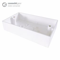Double Gang Back Box Surface Mount 32mm Deep - White