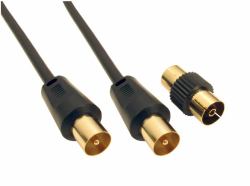Cables Direct 2TV-20BK coaxial cable 20 m Black (CDL 20m TV +Female Coupler - Black)
