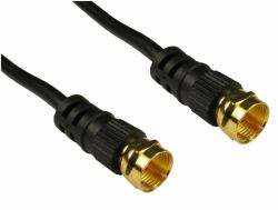 Cables Direct F M/M, 3m coaxial cable Black (CDL 3m F Connector M-M - Black)