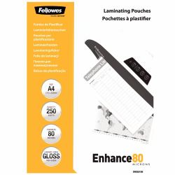 Fellowes 5312903 θήκη πλαστικοποίησης 250 τεμάχια (Fellowes 5312903 A4 80Mic Pouch 250pk)