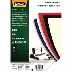 Fellowes 5370301 προστατευτικό εξώφυλλο Χαρτοκιβώτιο Κόκκινο 100 τεμάχια (Fellowes 5370301 A4 Leatherboard Covers)