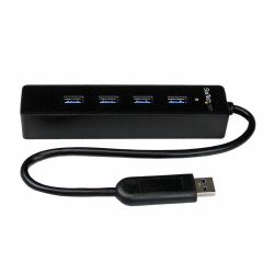 StarTech.com 4 Port Portable SuperSpeed USB 3.0 Hub with Built-in Cable~4 Port Portable SuperSpeed USB 3.0 Hub with Built-in Cable - 5Gbps (4 PORT PORTABLE USB 3.0 HUB-CABLE)