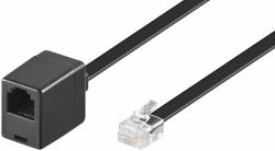 Microconnect MPK103FB telephone cable 3 m Black (Modular Straight RJ12 6C/6P 3m - Black Male - Female - Warranty: 300M)
