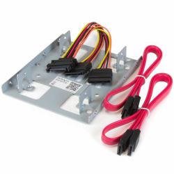 StarTech.com BRACKET25X2 drive bay πίνακας 8,89 cm [3.5"] Πάνελ μεταφοράς Ανοξείδωτο ατσάλι (DUAL 2.5 SATA HDD/SSD TO 3.5IN - UNIDADES DISCO DE 2.5 A 3.5)