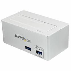 StarTech.com SDOCKU33HW docking station δίσκων αποθήκευσης Άργυρος, Λευκός [Άσπρος] (USB 3.0 SATA HDD/SSD DOCK W/ - FAST CHARGE HUB UASP - WHITE)
