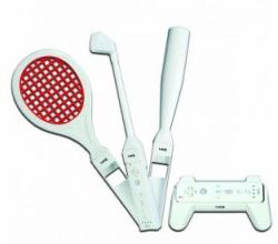 Logic3 Wii Sports Pack Joystick Λευκός [Άσπρος] (LOGIC3 Wii Sports Pack - Baseball Bat Tennis Racke)