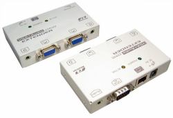 Cables Direct KVM-VGAXTAD επεκτατικό δικτύου Πομπός & δέκτης δικτύου Λευκός [Άσπρος] (CDL SVGA Ext Over Cat5e with Audio)