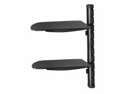 Peerless ACCSH300 ράφι εξοπλισμού AV Μαύρος [Μαύρο] Γυαλί (AV WALL SHELF DUAL W/GLASS)