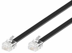 Microconnect MPK110B καλώδιο τηλεφωνίας 10 m Μαύρος [Μαύρο] (Modular Straight RJ12 6C6P 10m - Black, Flat Cable - Warranty: 300M)