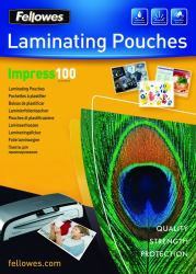 Fellowes A4 Glossy 100 Micron Laminating Pouch - 100 pack (Laminating Pouch 100MIC A4 100pk)