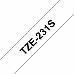 Brother TZE231S ταινία κατασκευής ετικετών Μαύρο σε λευκό[άσπρο] TZe (TZE-231S BLACK/WHITE 12MM/4M - LAMINATED F. P-TOUCH)