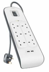 Belkin BSV604AF2M προστατευτικό μεταβολής τάσης Λευκός [Άσπρος] 6 Έξοδος [οι] εναλλασσόμενου ρεύματος 2 m (6 WAYSURGEPROT 2M 2 X...