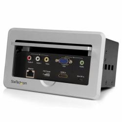 StarTech.com BOX4HDECP γέφυρα AV διασκέψεων 1920 x 1080 εικονοστοιχεία Σύνδεση Ethernet/LAN Μαύρος [Μαύρο], Γκρι (Startech Conference Table Conne...