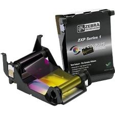 Zebra 800011-140 μελανοταινία εκτυπωτή 100 σελίδες Μαύρος [Μαύρο], Κυανός [Κυανό], Βαθυπόρφυρος, Κίτρινο (COLOUR RIBBON F/ ZXP SE...