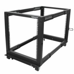 StarTech.com 4POSTRACK12U ράφι για εξυπηρετητές 12U Ελεύθερο ράφι Μαύρος [Μαύρο] (Startech 12U 19" Open Frame Server Rack, 4 Post Adjustable Depth 23-41" M...