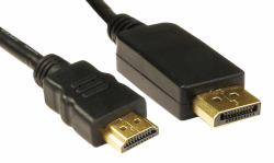 Cables Direct Display Port/HDMI, 3m DisplayPort Μαύρος [Μαύρο] (CDL 3m DisplayPort [M] - HDMI [M])
