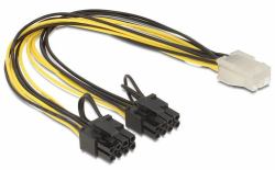 DeLOCK 83433 εσωτερικό καλώδιο τροφοδοσίας 0,3 m (PCI Express power cable 6 pin - female <gt/> 2 x 8 pin male - 30 cm - Warranty: 12M)