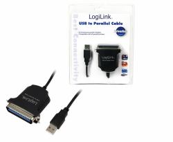 LogiLink AU0003C παράλληλο καλώδιο Μαύρος [Μαύρο] 1,5 m (USB 1.1 cable, USB-A/M to - Centronics 36/M, bidirect, - black, 1.8 m AU0003C - Warranty: 48M)