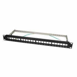 LogiLink NK4042 πίνακας συνδέσεων 1U (Keystone Panel 1U, 24 ports, - shielded, black NK4042, - Black, Metal, Rack mounting, 1U, RoHS, CE, 482 mm - Warranty: 48M)
