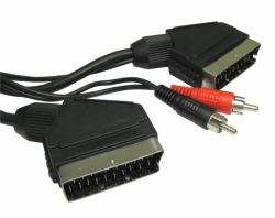 Cables Direct Scart + 2 RCA 1.5m καλώδιο SCART 1,5 m SCART [21-pin] Μαύρος [Μαύρο] (SCART & Two RCA Cable)